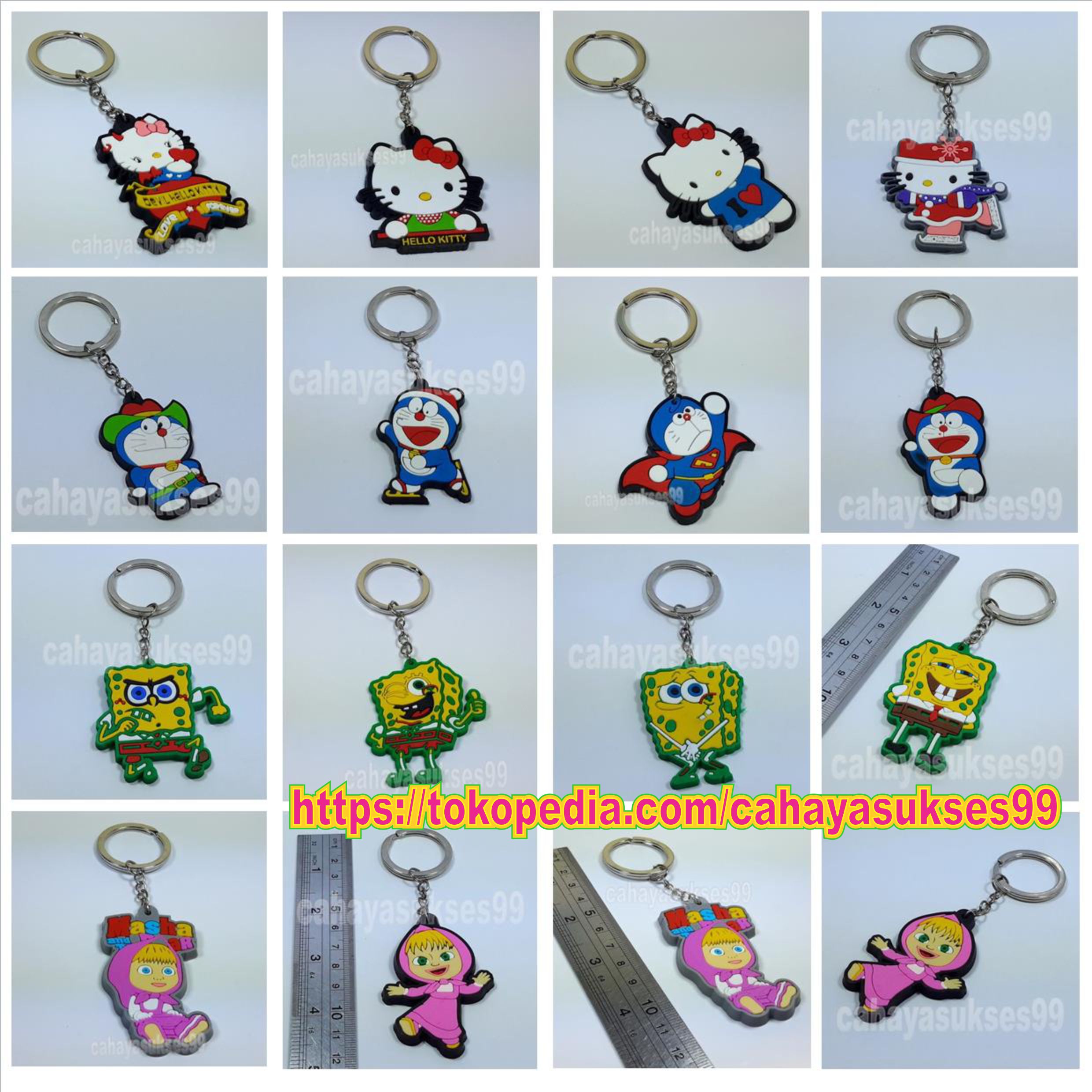 A Gantungan Kunci Karet Rubber HELLO KITTY DORAEMON SPONGBOB MASHA_01bb.jpg