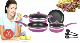 Teflon Set 9 Pcs Panci Cookware Set Warna - Warni Paling Bagus A.png